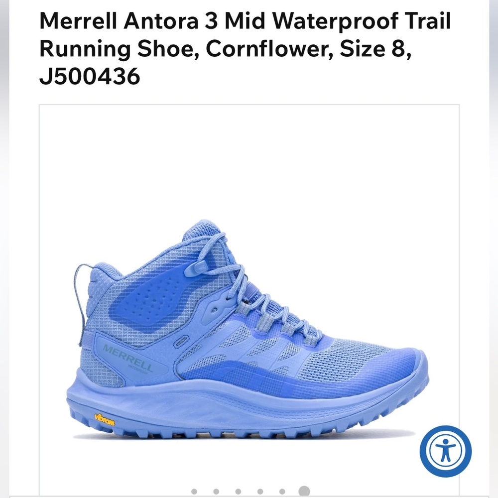 Merrell Antoria 3 MD WP CORNFLOWER  size 8